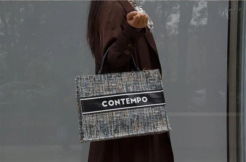 Woven fabric handbag (6)