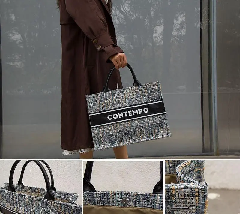 Woven fabric handbag (8)
